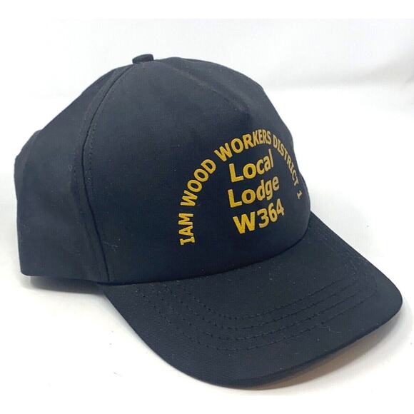 VTG Black Local Lodge 364 Snapback Trucker Hat OS Wood Workers Union Grandpa USA - Picture 3 of 12